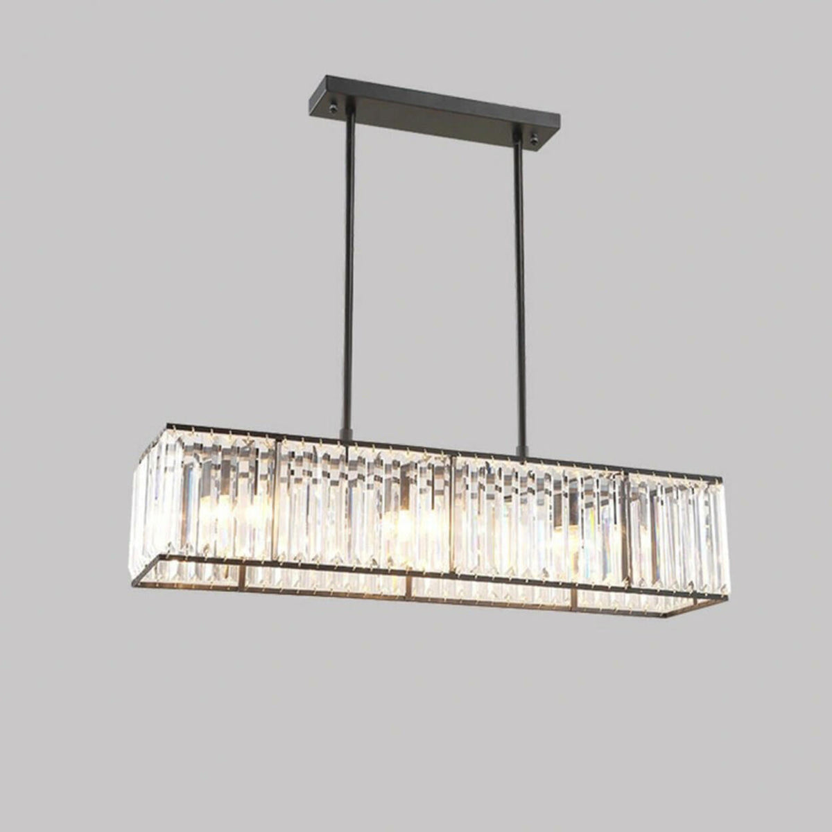 Modern Rectangular Crystal Island Chandelier Light