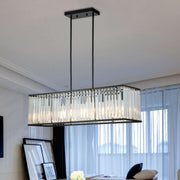 Modern Rectangular Crystal Island Chandelier Light