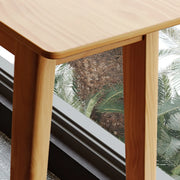 Modern Rectangular Natural Wood Bar Table With Footrest