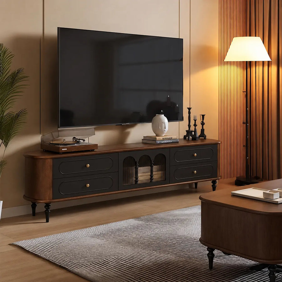 Modern Retro TV Stand Cabinet with Storage Drawers
