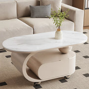 Modern Rolling Coffee Table with Storage and Sleek Design
