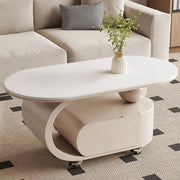 Modern Rolling Coffee Table with Storage and Sleek Design