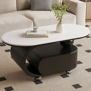 Modern Rolling Coffee Table with Storage and Sleek Design