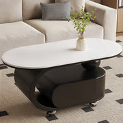 Modern Rolling Coffee Table with Storage and Sleek Design