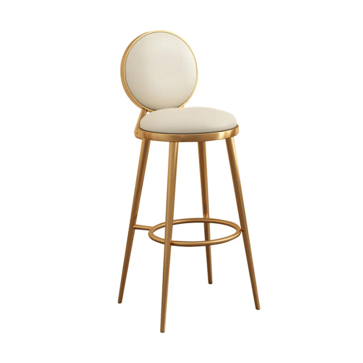 Modern Round-Back Metal Counter Height Bar Stool with Footrest