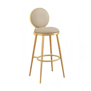 Modern Round-Back Metal Counter Height Bar Stool with Footrest