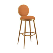 Modern Round-Back Metal Counter Height Bar Stool with Footrest