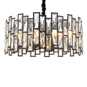 Modern Round Crystal Chandelier Living Room Black
