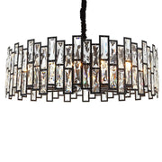 Modern Round Crystal Chandelier Living Room Black