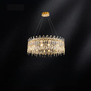Modern Round Crystal Pendant Chandelier Adjustable Height