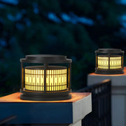 Modern Round Lantern Outdoor Waterproof Solar Pillar Light