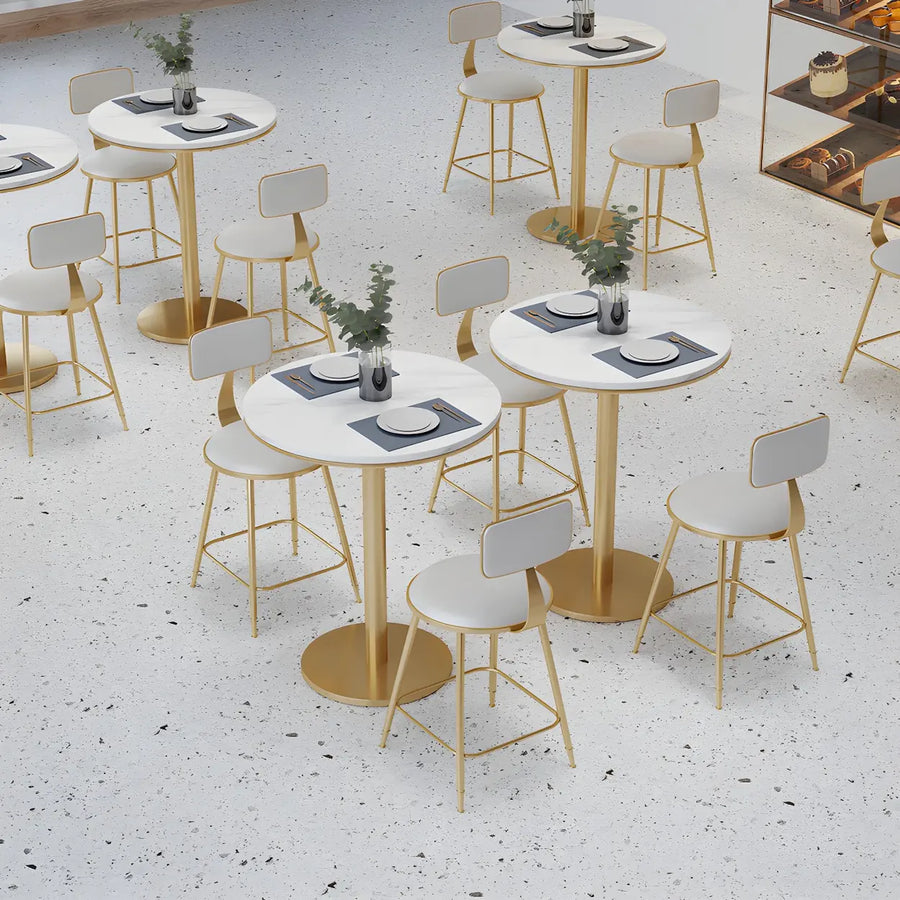 Modern Round White Sintered Stone Scratch Resistant Dining Table