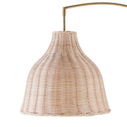 Modern Rustic Gold Woven Rattan Arched Floor Lamp