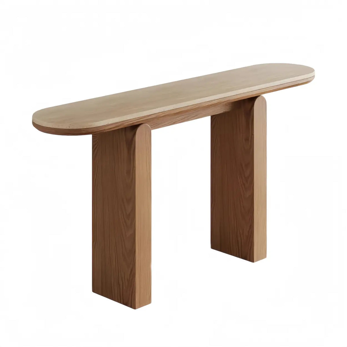 Modern Scratch Resistant Oval Stone Top Console Table