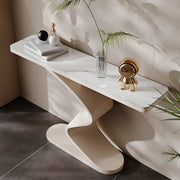 Modern Scratch Resistant Stone Top Curved Base Console Table