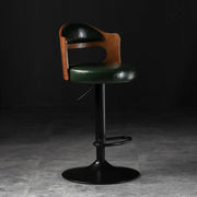 Modern Simple Gray Rotatable Round Bar Stool with Back
