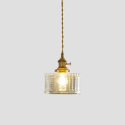Modern Simplicity Gold Clear Glass Dining Room Pendant Light