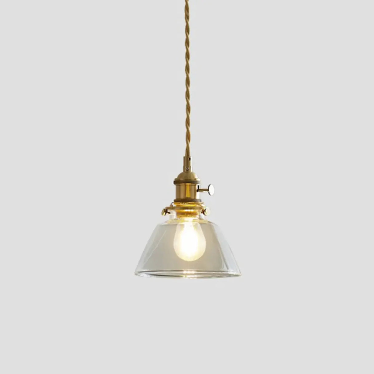 Modern Simplicity Gold Clear Glass Dining Room Pendant Light