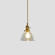 Modern Simplicity Gold Clear Glass Dining Room Pendant Light