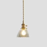 Modern Simplicity Gold Clear Glass Dining Room Pendant Light