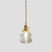 Modern Simplicity Gold Clear Glass Dining Room Pendant Light