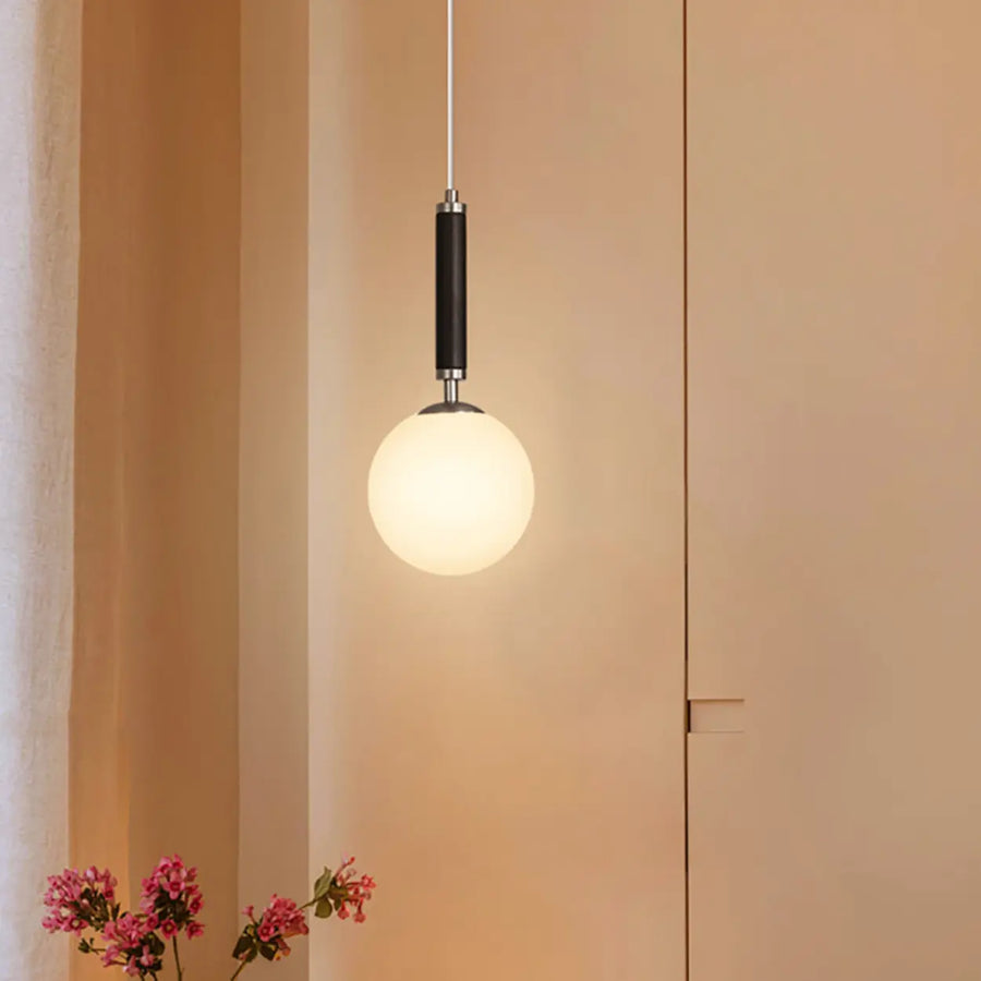 Modern Single Globe Pendant Light Adjustable Cord Bedroom