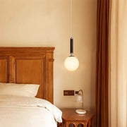 Modern Single Globe Pendant Light Adjustable Cord Bedroom