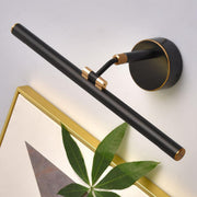 Modern Sleek Black and Gold Cylinder Vanity Light