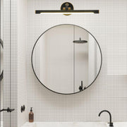 Modern Sleek Black and Gold Cylinder Vanity Light