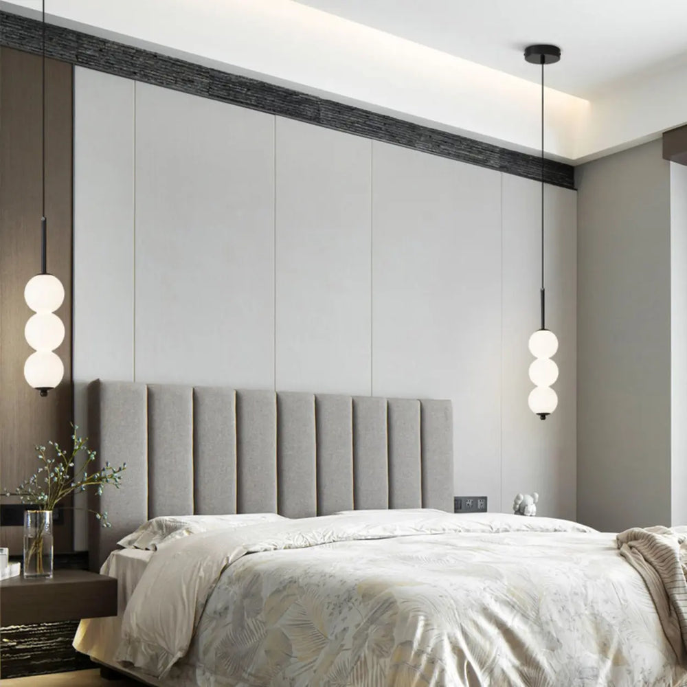 Modern Sleek Multi Globe Glass Bedroom Pendant Light