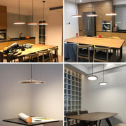 Modern Sleek Round Disc LED Dining Room Pendant Light