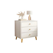 Modern Sleek Wood White Two-Drawer Storage Nightstand