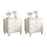 Modern Sleek Wood White Two-Drawer Storage Nightstand