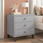 Modern Sleek Wood White Two-Drawer Storage Nightstand