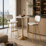 Modern Small Round Scratch Resistant Gold Base Bar Table