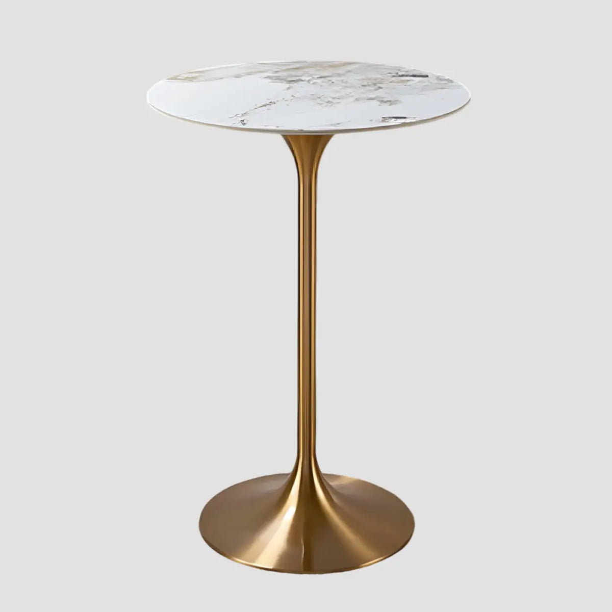 Modern Small Round Scratch Resistant Gold Base Bar Table
