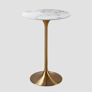Modern Small Round Scratch Resistant Gold Base Bar Table