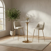 Modern Small Round Scratch Resistant Gold Base Bar Table