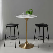Modern Small Round Scratch Resistant Gold Base Bar Table
