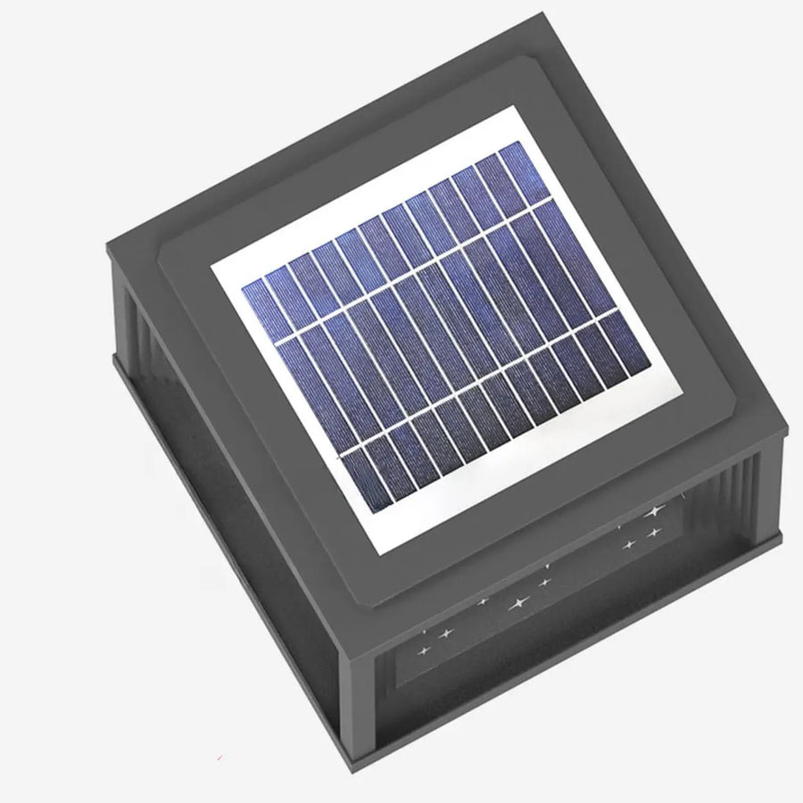 Modern Solar Square Outdoor Pillar Lamp 3-Light Color