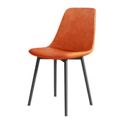 Modern Solid Back PU Leather Upholstered Dining Chairs