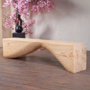 Modern Solid Wood Wave Bench for Home & Office Decor