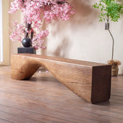Modern Solid Wood Wave Bench for Home & Office Decor