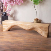 Modern Solid Wood Wave Bench for Home & Office Decor