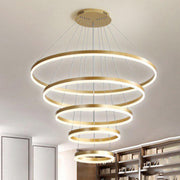 Modern Spiral Gold Ring Acrylic LED Pendant Chandelier