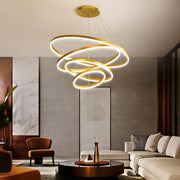 Modern Spiral Gold Ring Acrylic LED Pendant Chandelier