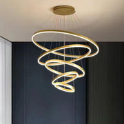 Modern Spiral Gold Ring Acrylic LED Pendant Chandelier