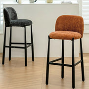 Modern Square Low Back Upholstered Counter Height Bar Stool