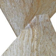 Modern Square Stone Geometric Twisted Block Side Table