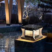 Modern Square Waterproof Solar Outdoor Pillar Light